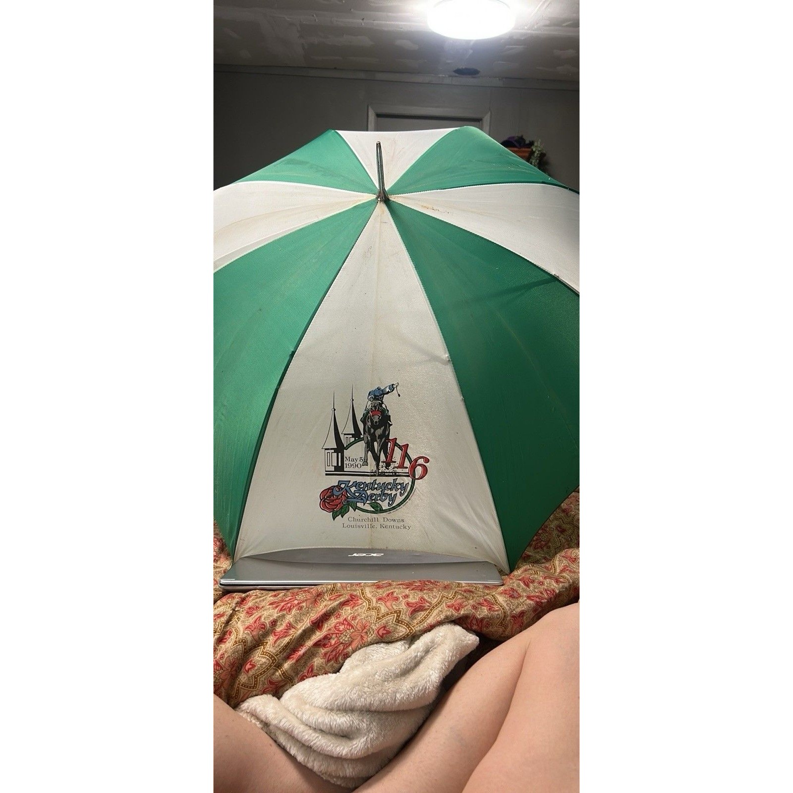 Vintage 1990 Kentucky Derby 116 Umbrella Churchill Downs Horse Racing